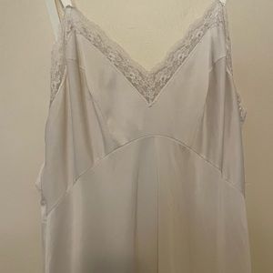 Vintage White Satin Slip Dress